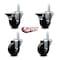 Service Caster 3.5'' Phenolic Wheel Swivel 3/4'' Square Stem Caster Set 2 Brakes, 4PK SCC-SQ20S3514-PHS-PLB-34-2-S-2 - alternate 3